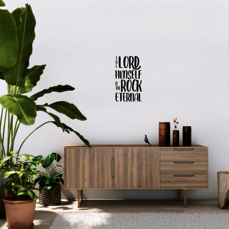 Vinyl Wall Art Decal - The Lord Himself Is The Rock Eternal - 19" x 11" - Modern Inspiring Lovely Spiritual Quote Sticker For Bedroom Living Room Coffee Shop Religious Center Decor 2