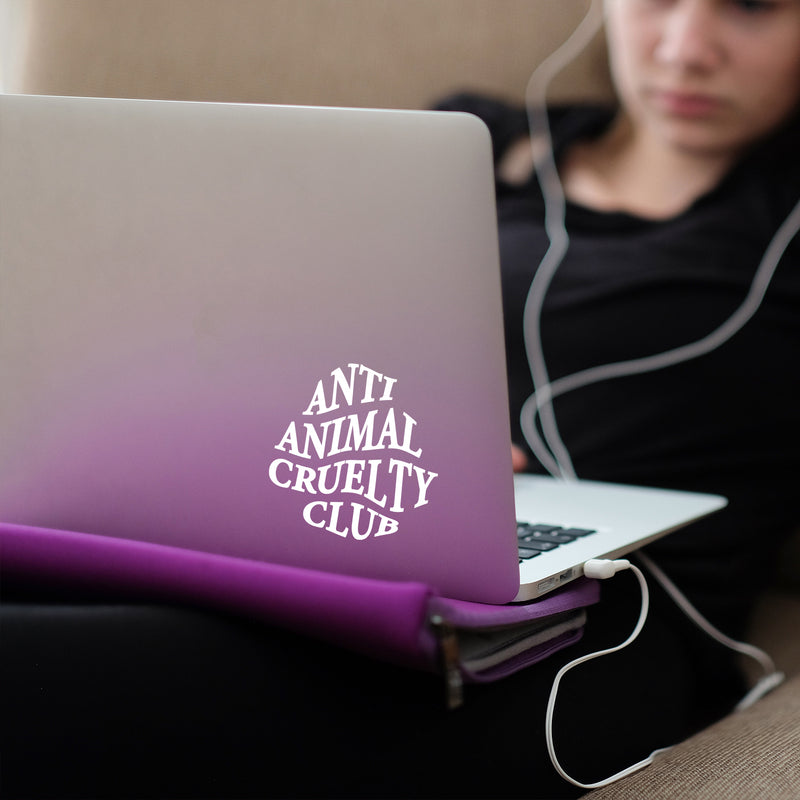 Vinyl Wall Art Decal - Anti Animal Cruelty Club - 5" x 5" - Cute Shapes Icon Dog Mom Quote Bumper Sticker For Car Window Thermos Coffee Mug Luggage Office Notebook Laptop Decor 3