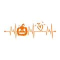Vinyl Wall Art Decal - Heart Bit Halloween - 33.5" x 11" - Scary Pumpkin Face Seasonal Quote Sticker For Entryway Storefront Office Living Room Horror Spooky Decor 1