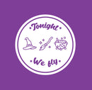 Vinyl Wall Art Decal - Tonight We Fly - 12" x 12" - Witch Pot Hat Broom Design Seasonal Halloween Quote Sticker For Entryway Storefront Office Living Room Scary Spooky Decor 1