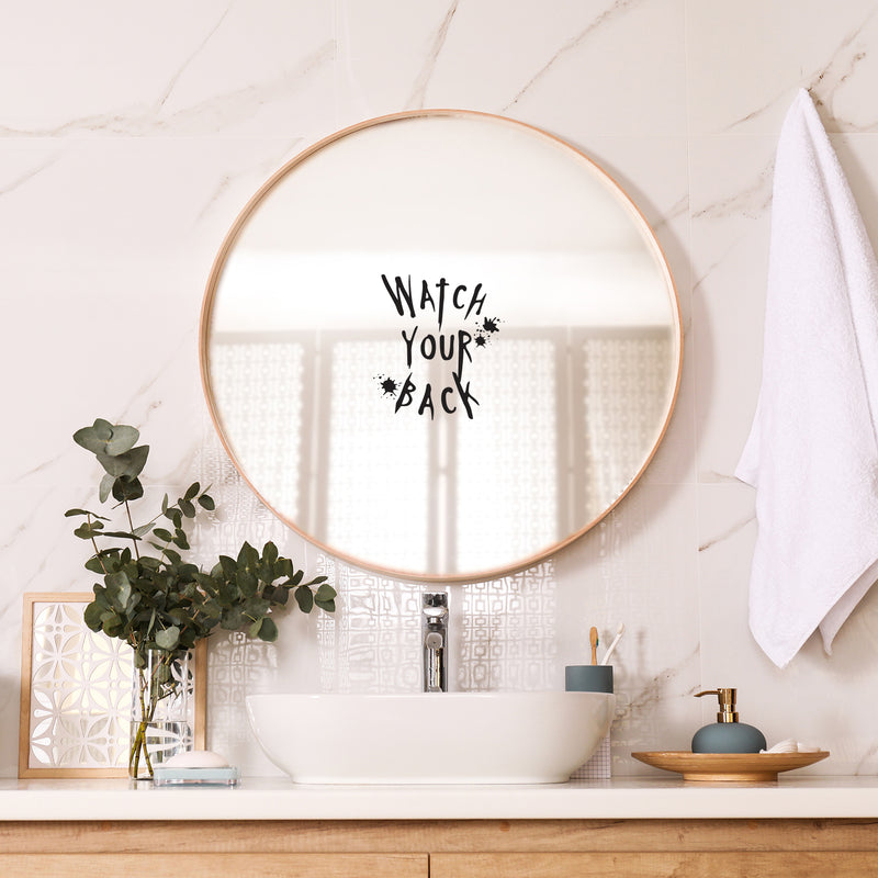 Vinyl Wall Art Decal - Watch Your Back - 9" x 8" -  Seasonal Halloween Quote Sticker For Home Bathroom Mirror Office Entryway Living Room Scary Spooky Decor 2