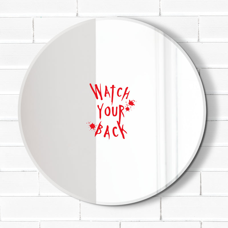 Vinyl Wall Art Decal - Watch Your Back - 9" x 8" -  Seasonal Halloween Quote Sticker For Home Bathroom Mirror Office Entryway Living Room Scary Spooky Decor 3