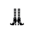 Vinyl Wall Art Decal - Witch Feet - Trendy Funny Cool Halloween Season Design Sticker For Home Living Room Windows Entry Hall Doors Storefront Coffee Shop School Spooky Decor 1