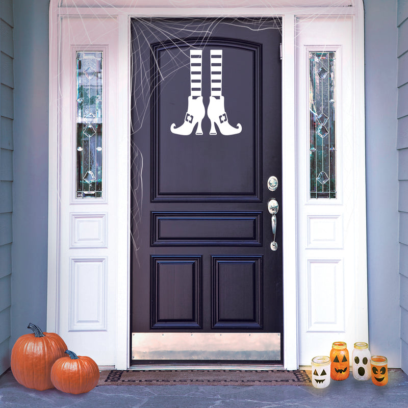 Vinyl Wall Art Decal - Witch Feet - Trendy Funny Cool Halloween Season Design Sticker For Home Living Room Windows Entry Hall Doors Storefront Coffee Shop School Spooky Decor 5