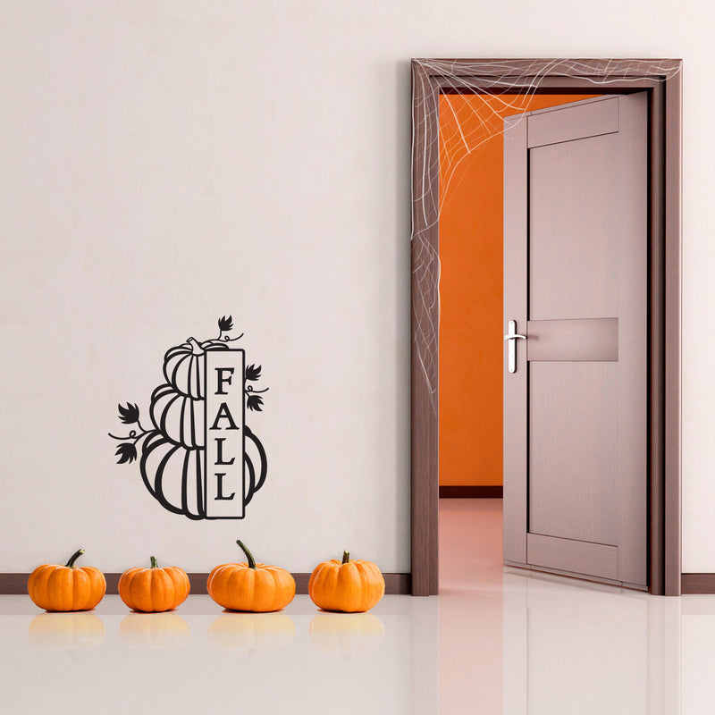 Vinyl Wall Art Decal - Fall - 22" x 17" - Trendy Cool Halloween Pumpkin Design Season  Sticker For Home Windows Living Room Entry Doors Storefront Coffee Shop School Spooky Decor 3