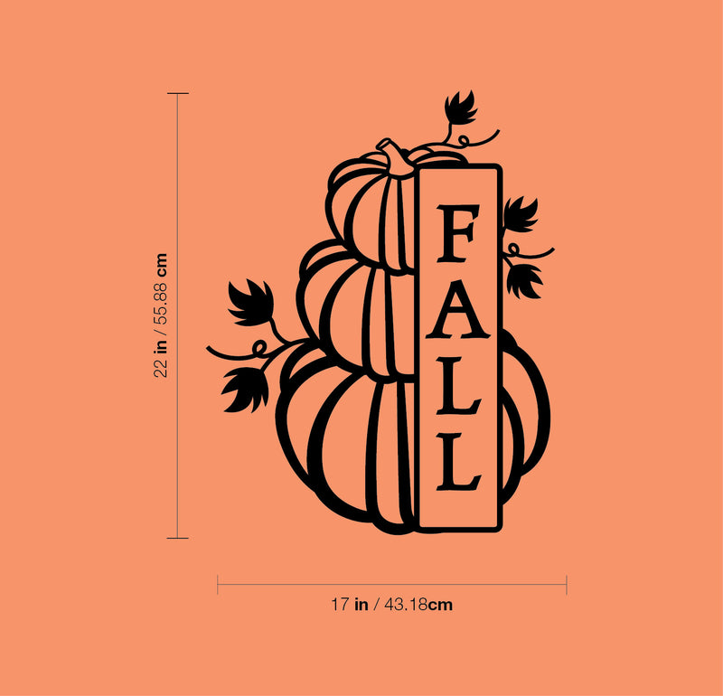 Vinyl Wall Art Decal - Fall - 22" x 17" - Trendy Cool Halloween Pumpkin Design Season  Sticker For Home Windows Living Room Entry Doors Storefront Coffee Shop School Spooky Decor 4