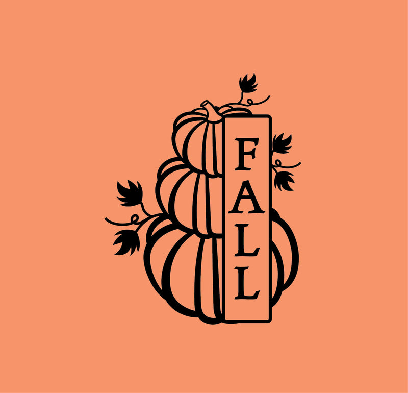 Vinyl Wall Art Decal - Fall - 22" x 17" - Trendy Cool Halloween Pumpkin Design Season  Sticker For Home Windows Living Room Entry Doors Storefront Coffee Shop School Spooky Decor 1
