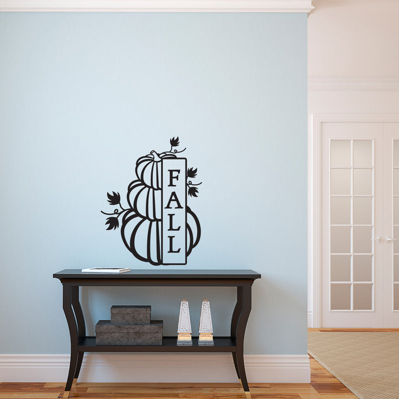 Vinyl Wall Art Decal - Fall - 22" x 17" - Trendy Cool Halloween Pumpkin Design Season  Sticker For Home Windows Living Room Entry Doors Storefront Coffee Shop School Spooky Decor 2