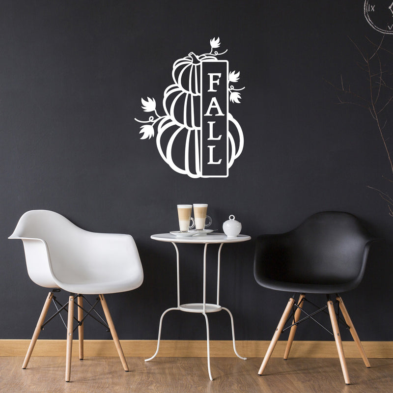 Vinyl Wall Art Decal - Fall - 22" x 17" - Trendy Cool Halloween Pumpkin Design Season  Sticker For Home Windows Living Room Entry Doors Storefront Coffee Shop School Spooky Decor 2