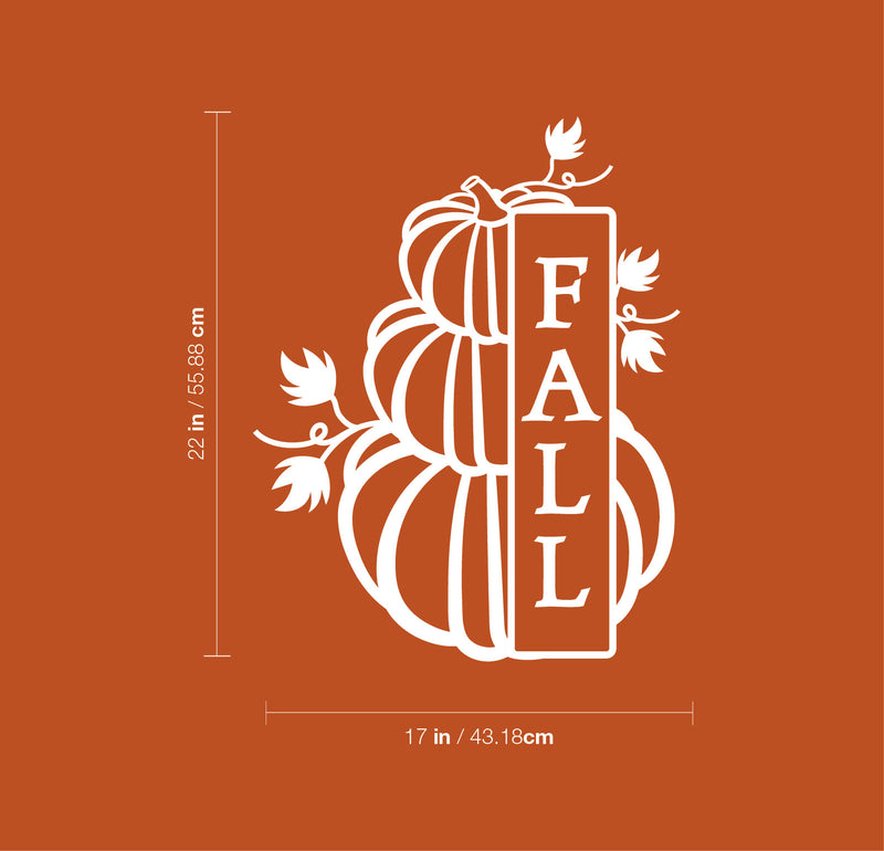 Vinyl Wall Art Decal - Fall - 22" x 17" - Trendy Cool Halloween Pumpkin Design Season  Sticker For Home Windows Living Room Entry Doors Storefront Coffee Shop School Spooky Decor 4