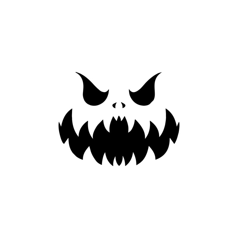 Vinyl Wall Art Decal - Pumpkin Face - 21" x 27" - Ghost Design Seasonal Halloween Quote Sticker For Entryway Storefront Office Window Living Room Scary Spooky Decor 1