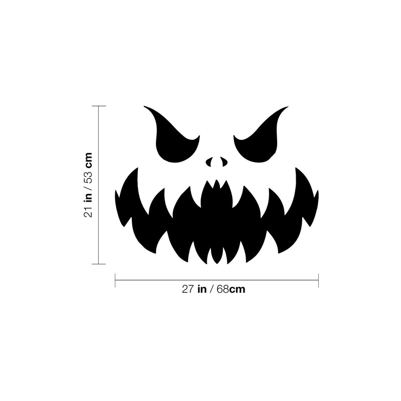 Vinyl Wall Art Decal - Pumpkin Face - Ghost Design Seasonal Halloween Quote Sticker For Entryway Storefront Office Window Living Room Scary Spooky Decor 4