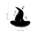 Vinyl Wall Art Decal - Witch Black Hat - 16" x 15" - Trendy Funny Halloween Cool Hat Design Sticker For Home Living Room Windows Doors Storefront Office Coffee Shop Spooky Decor 1