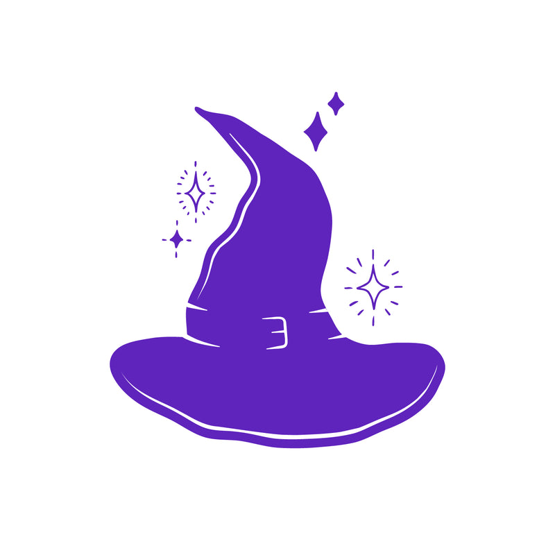 Vinyl Wall Art Decal - Witch Black Hat - Trendy Funny Halloween Cool Hat Design Sticker For Home Living Room Windows Doors Storefront Office Coffee Shop Spooky Decor 5
