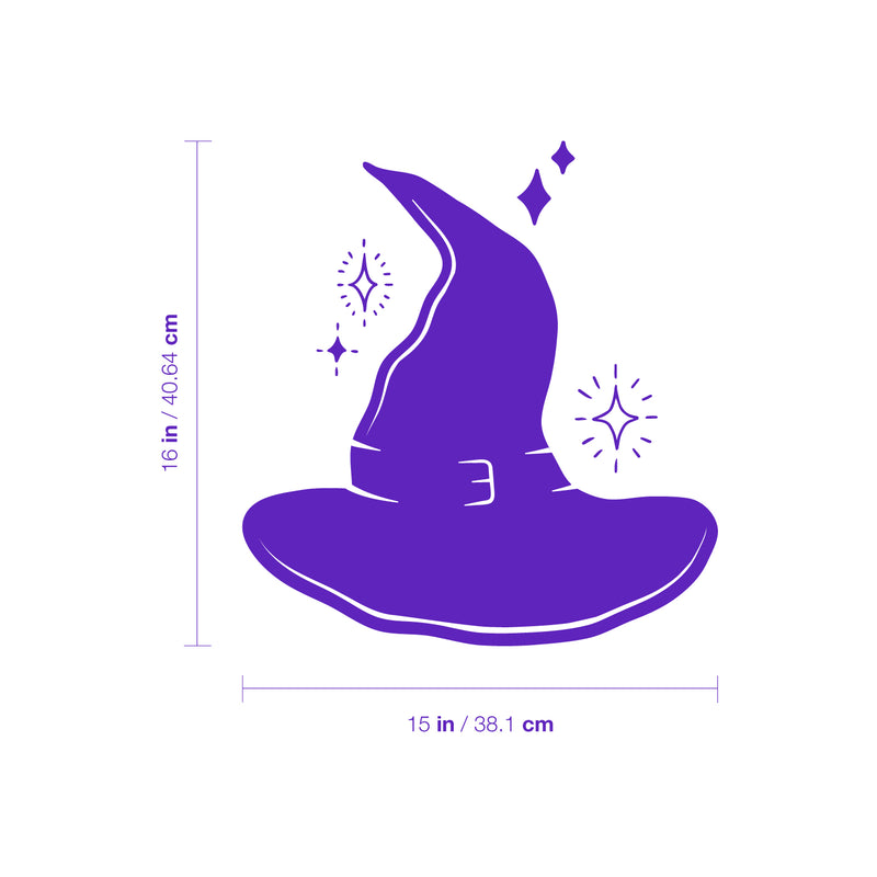 Vinyl Wall Art Decal - Witch Black Hat - 16" x 15" - Trendy Funny Halloween Cool Hat Design Sticker For Home Living Room Windows Doors Storefront Office Coffee Shop Spooky Decor 4