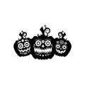 Vinyl Wall Art Decal - Pumpkins - Trendy Cool Funny Halloween Season Design Sticker For Home Family Room Windows Entry Hall Doors Storefront Coffee Shop School Spooky Decor 1