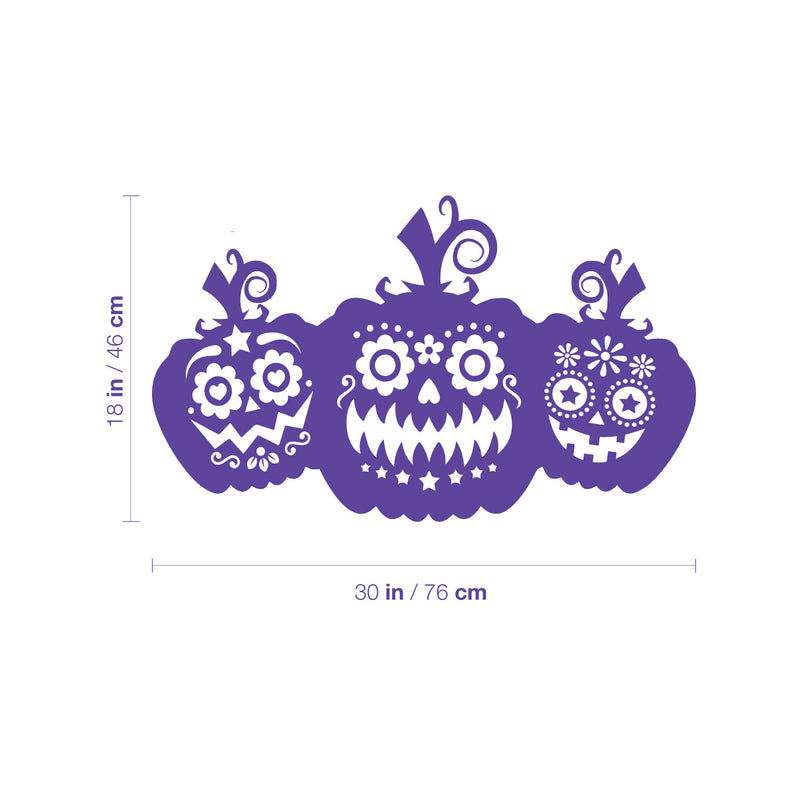 Vinyl Wall Art Decal - Pumpkins - 18" x 30" - Trendy Cool Funny Halloween Season Design Sticker For Home Family Room Windows Entry Hall Doors Storefront Coffee Shop School Spooky Decor 2