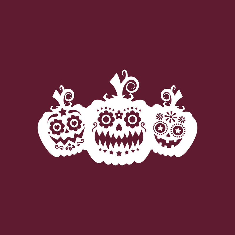 Vinyl Wall Art Decal - Pumpkins - 18" x 30" - Trendy Cool Funny Halloween Season Design Sticker For Home Family Room Windows Entry Hall Doors Storefront Coffee Shop School Spooky Decor 1
