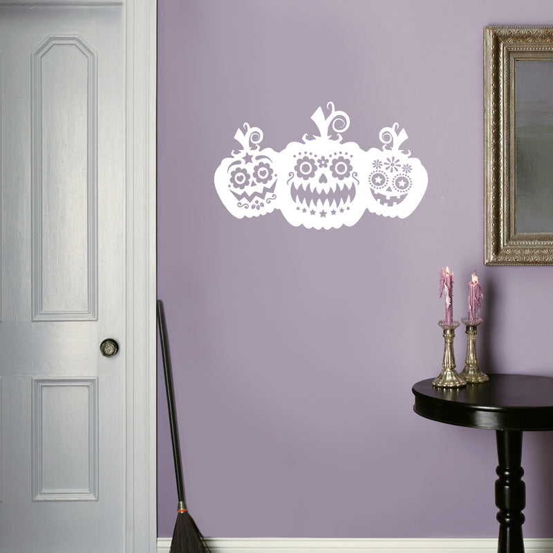 Vinyl Wall Art Decal - Pumpkins - 18" x 30" - Trendy Cool Funny Halloween Season Design Sticker For Home Family Room Windows Entry Hall Doors Storefront Coffee Shop School Spooky Decor 3