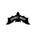 Vinyl Wall Art Decal - Spooky Night - Bat Design Seasonal Halloween Quote Sticker For Entryway Storefront Office Living Room Scary Spooky Decor 1