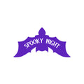 Vinyl Wall Art Decal - Spooky Night - 13" x 25" - Bat Design Seasonal Halloween Quote Sticker For Entryway Storefront Office Living Room Scary Spooky Decor 1