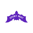 Vinyl Wall Art Decal - Spooky Night - 13" x 25" - Bat Design Seasonal Halloween Quote Sticker For Entryway Storefront Office Living Room Scary Spooky Decor 1