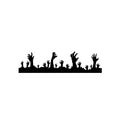 Vinyl Wall Art Decal - Zombie Hands Graveyard - Trendy Spooky Cool Halloween Season Design Sticker For Home Living Room Windows Entry Doors Storefront Coffee Shop School Decor 1