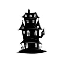 Vinyl Wall Art Decal - Haunted House - 25" x 17" - Spooky Mansion Design Seasonal Halloween Quote Sticker For Entryway Storefront Office Living Room Scary Spooky Decor 1