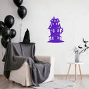 Vinyl Wall Art Decal - Haunted House - 25" x 17" - Spooky Mansion Design Seasonal Halloween Quote Sticker For Entryway Storefront Office Living Room Scary Spooky Decor 2