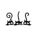 Vinyl Wall Art Decal - Halloween 3 Curious Cats - Trendy Lovely Funny Seasonal Design Sticker For Home Family Room Windows Entry Doors Office Coffee Shop School Spooky Decor 1