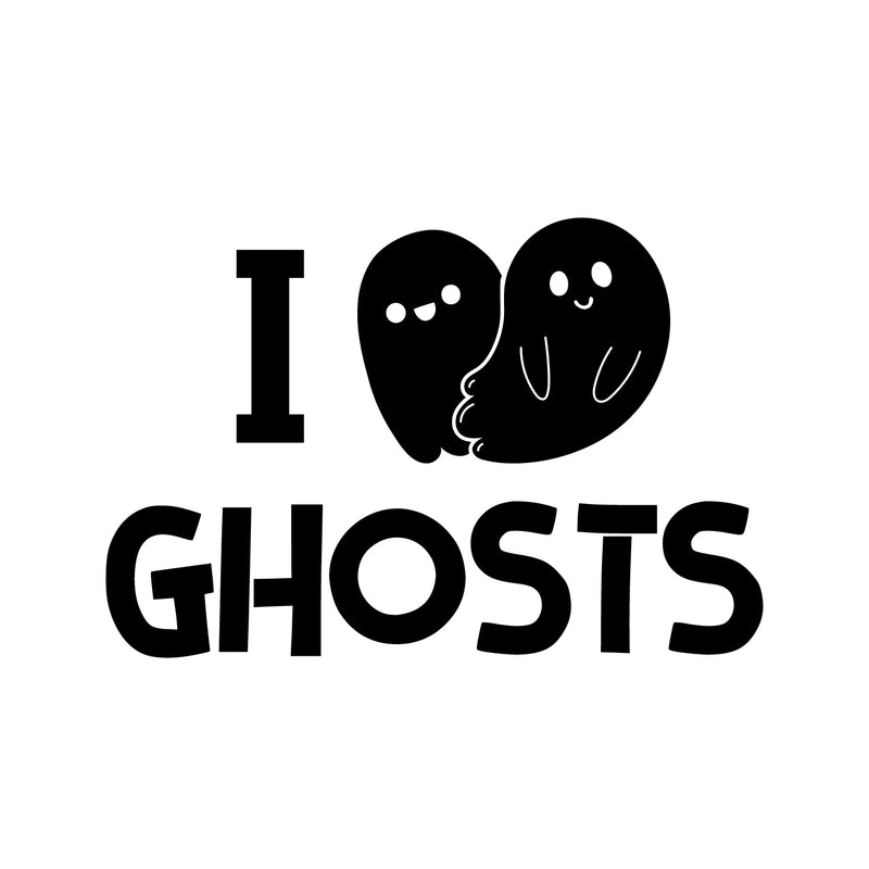 Vinyl Wall Art Decal - I Feel Ghost - 10" x 15" - Heart Design Seasonal Halloween Quote Sticker For Entryway Storefront Office Living Room Cute Spooky Decor 1