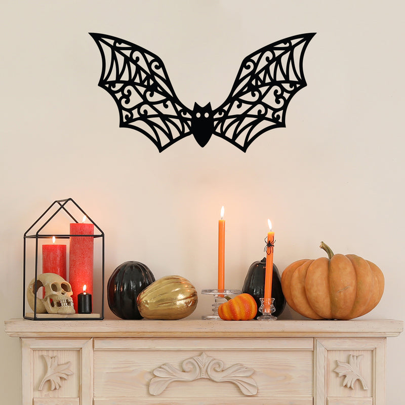 Vinyl Wall Art Decal - Bat Halloween - 28. Seasonal Cute Shape Horror Sticker For Entryway Storefront Office Living Room Window School Classroom Scary Spooky Decor 2