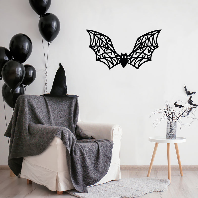 Vinyl Wall Art Decal - Bat Halloween - 28. Seasonal Cute Shape Horror Sticker For Entryway Storefront Office Living Room Window School Classroom Scary Spooky Decor 3