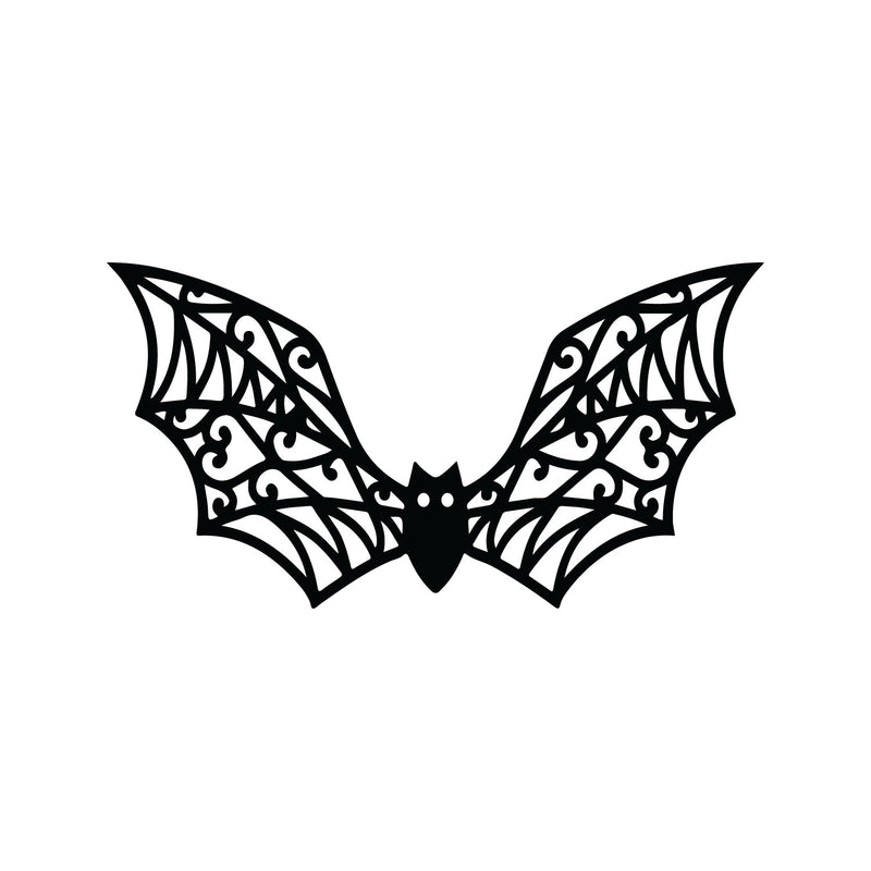 Vinyl Wall Art Decal - Bat Halloween - 28.5" x 15" - Seasonal Cute Shape Horror Sticker For Entryway Storefront Office Living Room Window School Classroom Scary Spooky Decor 1