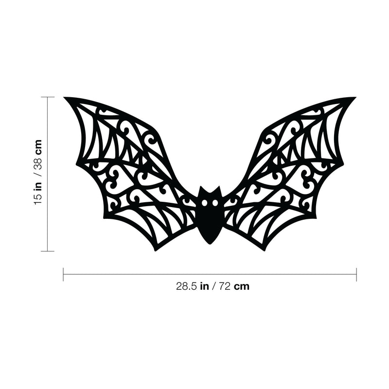 Vinyl Wall Art Decal - Bat Halloween - 28.5" x 15" - Seasonal Cute Shape Horror Sticker For Entryway Storefront Office Living Room Window School Classroom Scary Spooky Decor 4