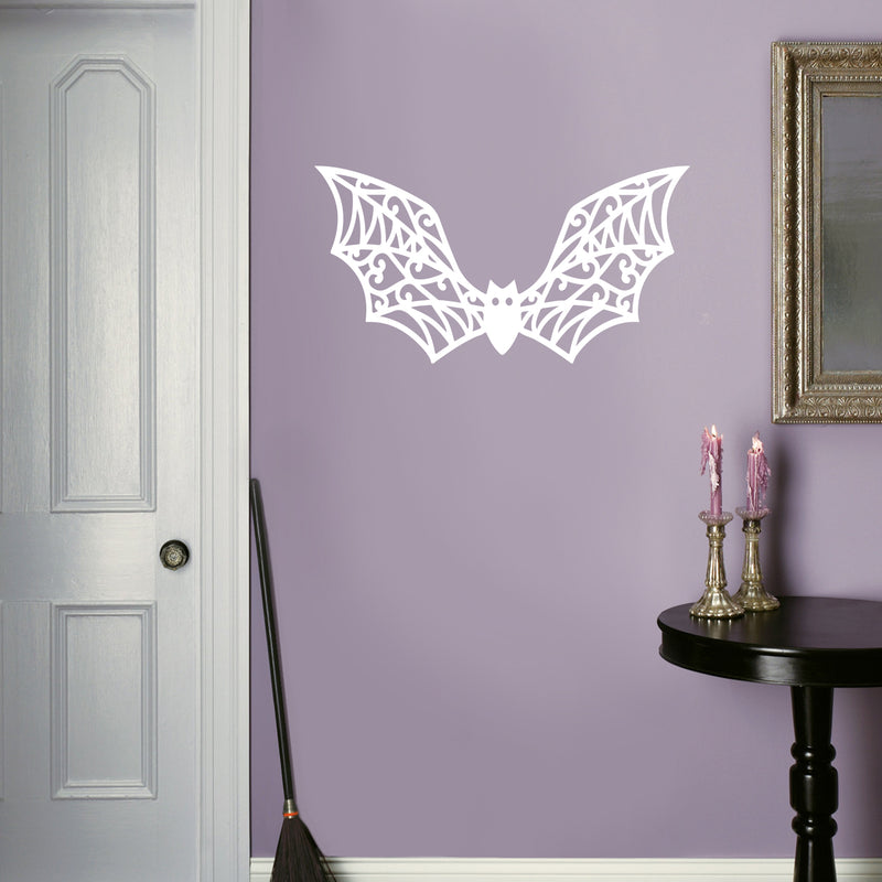 Vinyl Wall Art Decal - Bat Halloween - 28.5" x 15" - Seasonal Cute Shape Horror Sticker For Entryway Storefront Office Living Room Window School Classroom Scary Spooky Decor 2