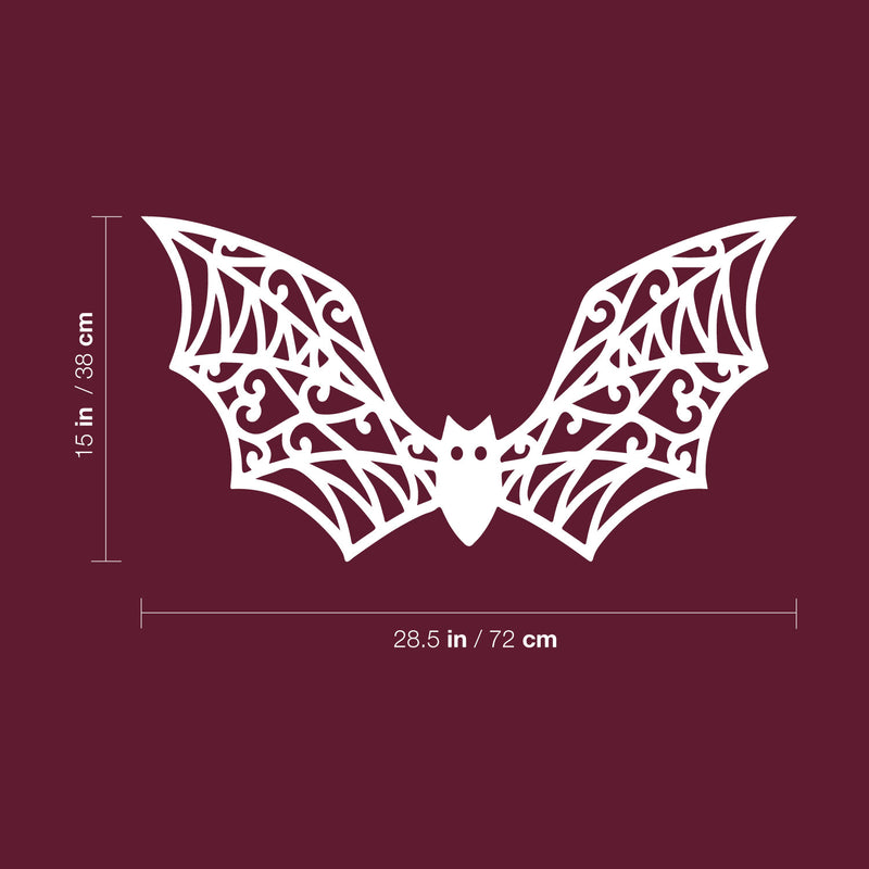 Vinyl Wall Art Decal - Bat Halloween - 28.5" x 15" - Seasonal Cute Shape Horror Sticker For Entryway Storefront Office Living Room Window School Classroom Scary Spooky Decor 4