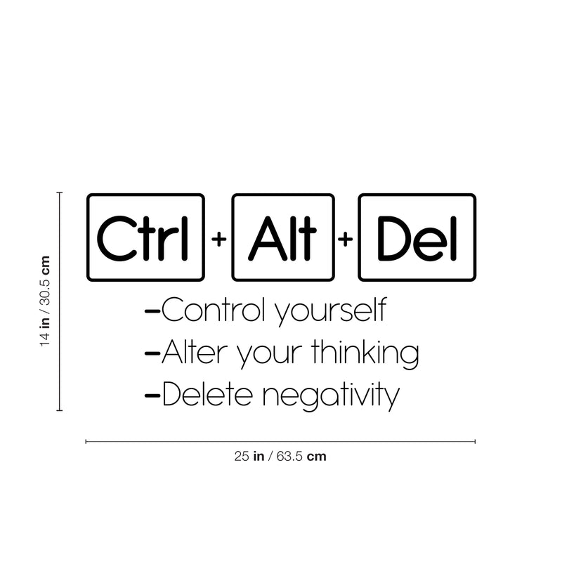 Vinyl Wall Art Decal - Ctrl + Alt + Del - 14" x 25" - Trendy Fun Motivating Positive Work Quote Sticker For Office Conference Room Coffee Shop Storefront Classroom School Decor 4