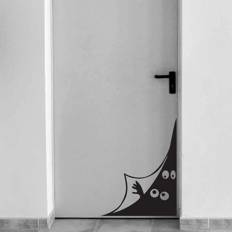 Vinyl Wall Art Decal - Little Monster Cartoon - Trendy Spooky Lovely Halloween Season Design Sticker For Home Windows Entry Doors Storefront Coffee Shop School Decor 3