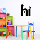 Vinyl Wall Art Decal - Hi Face - 14.5" x 12" - Trendy Inspirational Educational Back to School Design Sticker For Classroom Kids Room Home Kindergarten Funny Playroom Preschool Decor 2