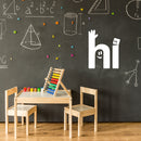 Vinyl Wall Art Decal - Hi Face - 14.5" x 12" - Trendy Inspirational Educational Back to School Design Sticker For Classroom Kids Room Home Kindergarten Funny Playroom Preschool Decor 2