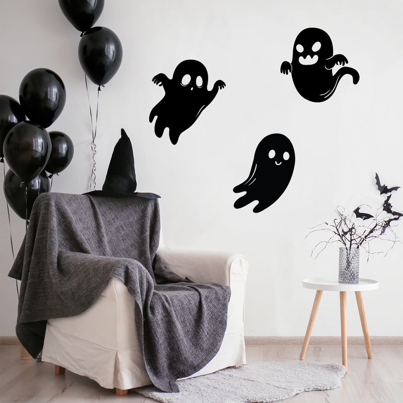 Vinyl Wall Art Decal - Ghost - Seasonal Cute Shape Horror Sticker For Entryway Storefront Office Living Room Kids Room Window School Classroom Scary Spooky Decor 2