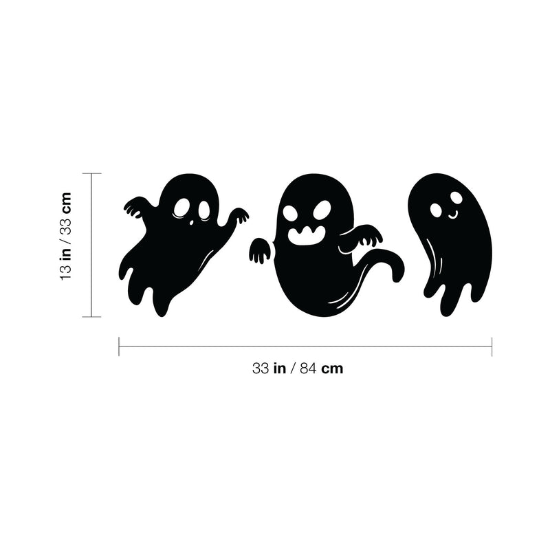 Vinyl Wall Art Decal - Ghost - 33" x 13" - Seasonal Cute Shape Horror Sticker For Entryway Storefront Office Living Room Window School Classroom Scary Spooky Decor 4