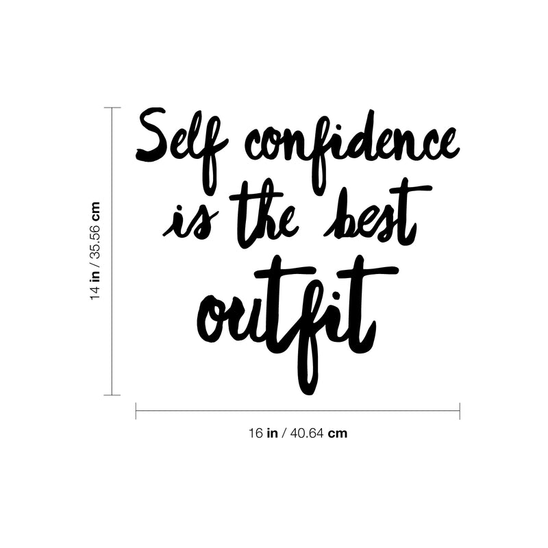 Vinyl Wall Art Decal - Self Confidence Is The Best Outfit - Inspirational Positive Self Esteem Quote Sticker For Home Bedroom Closet Office Boutique Storefront Decor 4