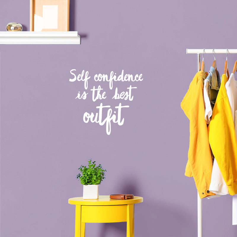 Vinyl Wall Art Decal - Self Confidence Is The Best Outfit - Inspirational Positive Self Esteem Quote Sticker For Home Bedroom Closet Office Boutique Storefront Decor 5