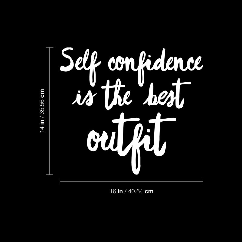 Vinyl Wall Art Decal - Self Confidence Is The Best Outfit - 14" x 16" - Inspirational Positive Self Esteem Quote Sticker For Home Bedroom Closet  Office Boutique Storefront Decor 4