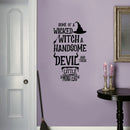 Vinyl Wall Art Decal - Home Of A Wicked Witch A Handsome Devil And Little Monsters - - Seasonal Halloween Quote Sticker For Family Home Entryway Living Room Scary Spooky Decor 3