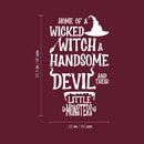 Vinyl Wall Art Decal - Home Of A Wicked Witch A Handsome Devil And Little Monsters - 22" x 37.5" - Seasonal Halloween Quote Sticker For Family Home Entryway Living Room Scary Spooky Decor 4