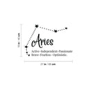 Vinyl Wall Art Decal - Aries - 18" x 27" - Zodiac Constellation Modern Inspirational Astrology Quote Sticker For Home Office Bedroom Closet Mirror Living Room Decor 4