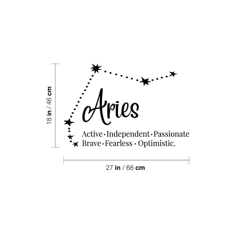 Vinyl Wall Art Decal - Aries - 18" x 27" - Zodiac Constellation Modern Inspirational Astrology Quote Sticker For Home Office Bedroom Closet Mirror Living Room Decor 4
